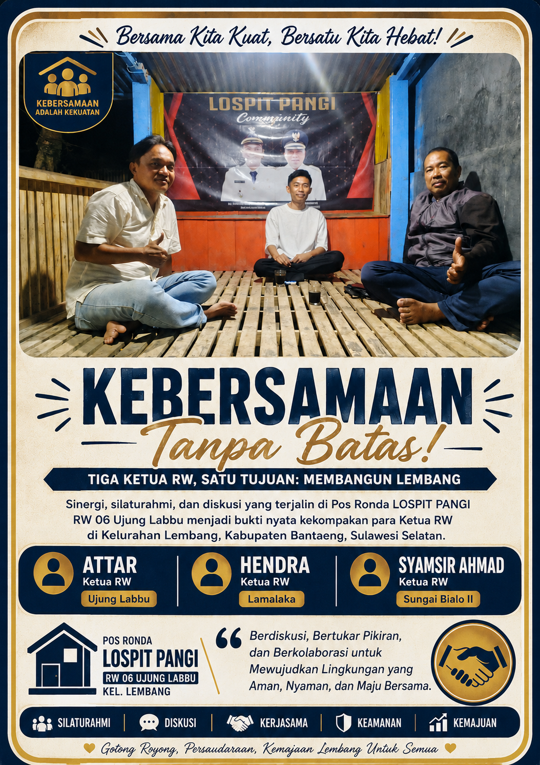 Solidaritas Tanpa Batas! Tiga Ketua RW di Kelurahan Lembang Perkuat Sinergi Demi Kemajuan Bersama